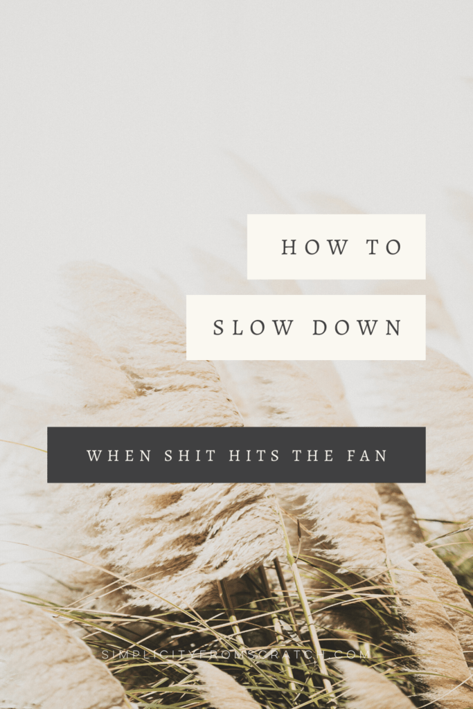 How to Slow Down When Shit Hits the Fan | Simplicity From Scratch Slow Living Blog